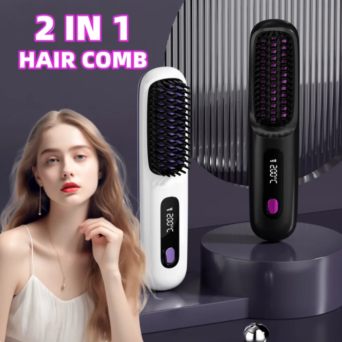 VELORA Cordless Hair Straightening Comb — USB Rechargeable