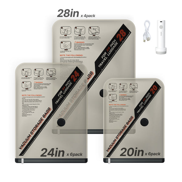 VELORA Vacuum Storage Bag Set — 16 Bags with Electric Pump
