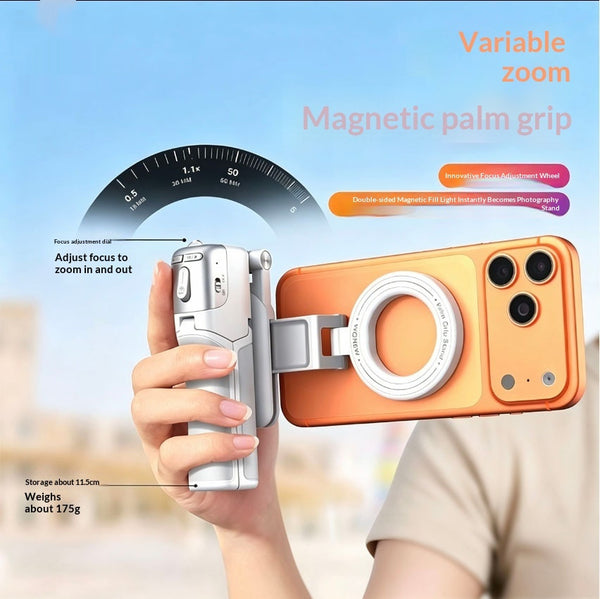 WONEW Z3 Magnetic Phone Grip, Selfie Stick & Tripod with Ring Light - White