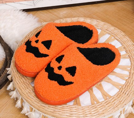 VELORA Pumpkin Face Indoor Slippers