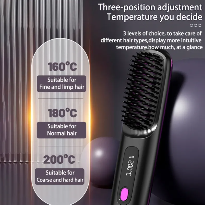 VELORA Cordless Hair Straightening Comb — USB Rechargeable