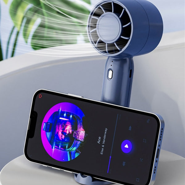 VELORA USB Rechargeable Turbo Mini Fan — Handheld & Desk Stand