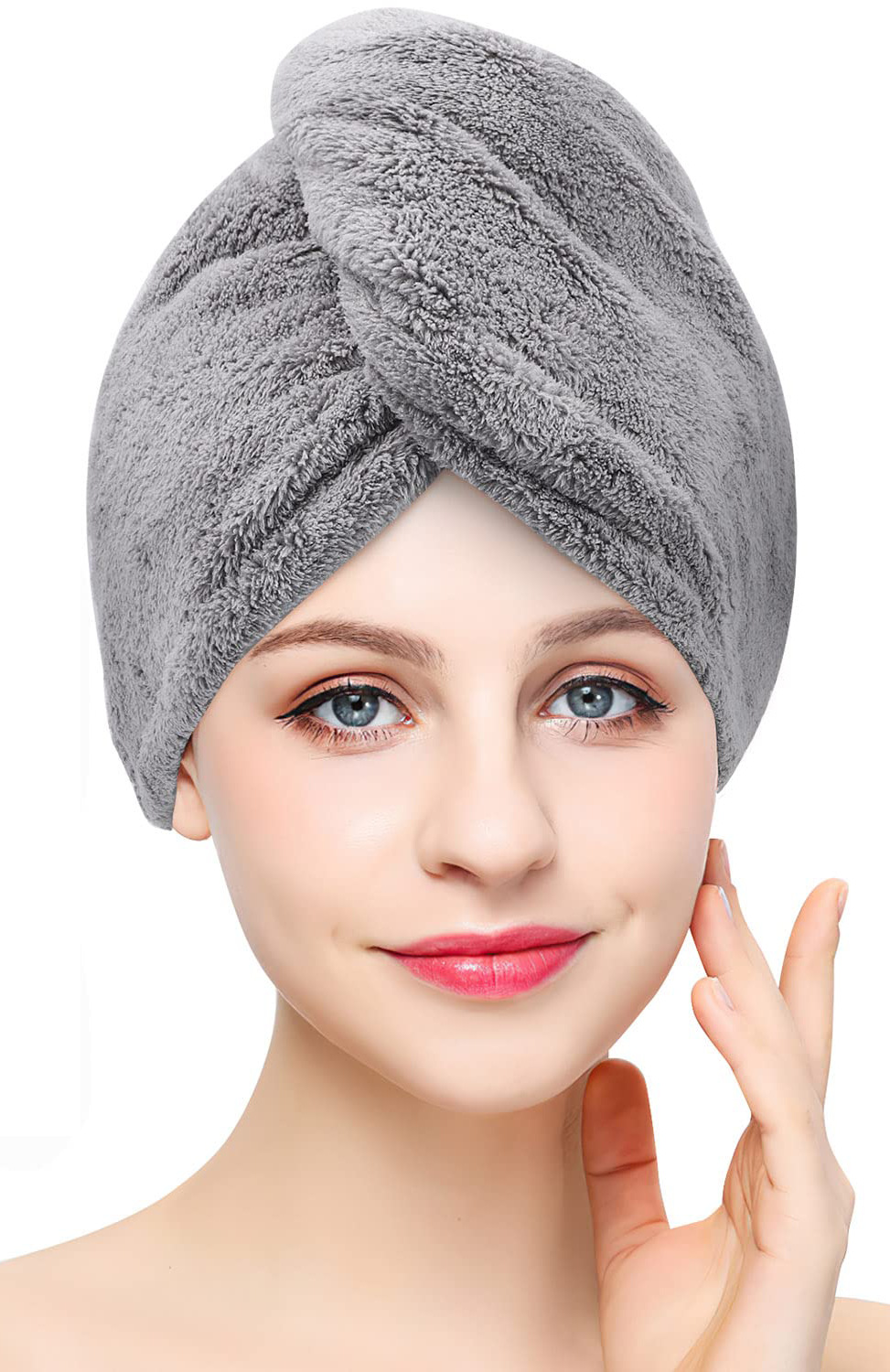 VELORA™ Quick-Dry Hair Wrap Towel — Gray