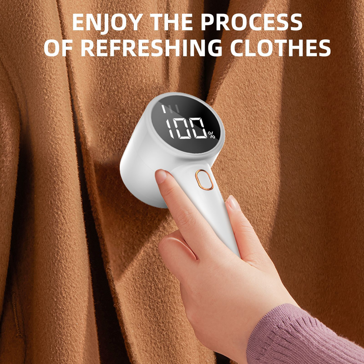 VELORA Rechargeable Fabric Shaver — Digital Display