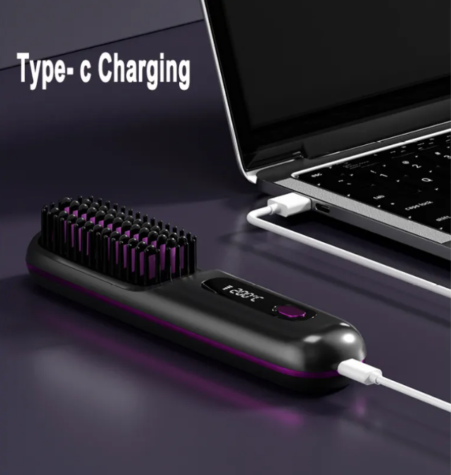 VELORA Cordless Hair Straightening Comb — USB Rechargeable