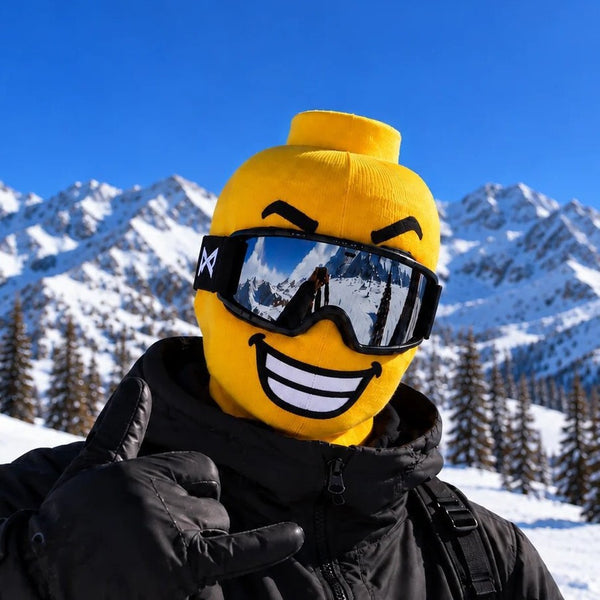 VELORA Yellow Smile Novelty Ski Mask