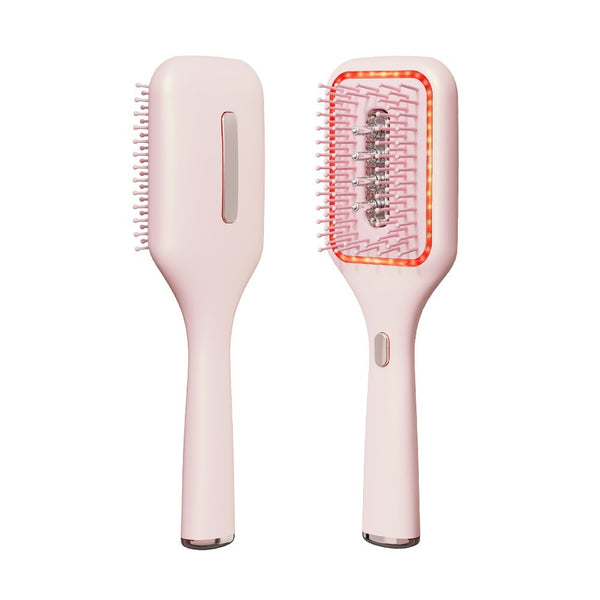 VELORA Oil-Dispensing Massage Hair Brush — Pink KH2401A